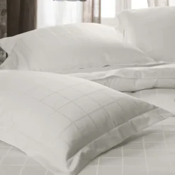 Drap housse CONCERTO satin de coton 200x200 cm bonnet 40 cm uni beige Craie