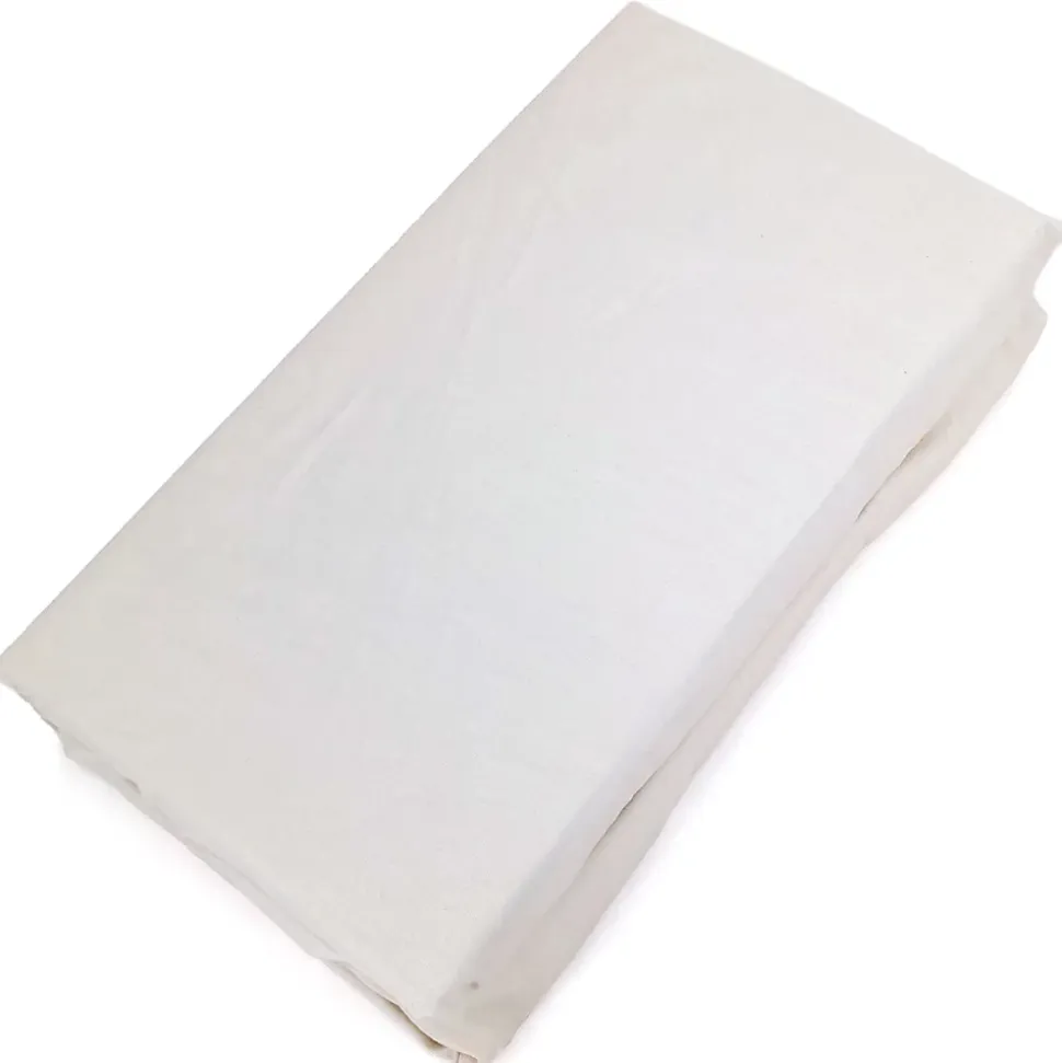 Drap housse CONCERTO satin de coton 200x200 cm bonnet 40 cm uni beige Craie