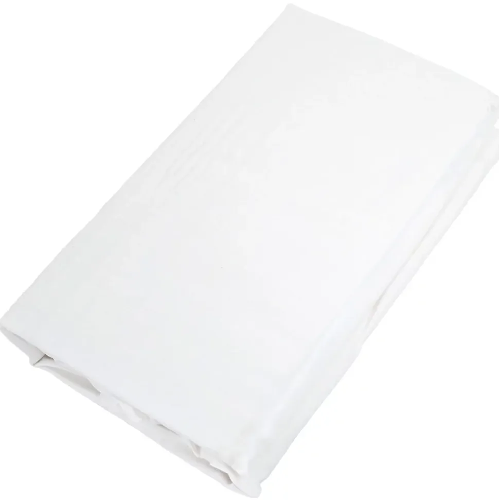 Drap housse CONCERTO satin de coton 160x200 cm bonnet 35 cm uni blanc Neige