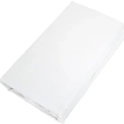 Drap housse CONCERTO satin de coton 180x200 cm bonnet 35 cm uni blanc Neige