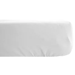 Drap housse CONCERTO satin de coton 180x200 cm bonnet 35 cm uni blanc Neige
