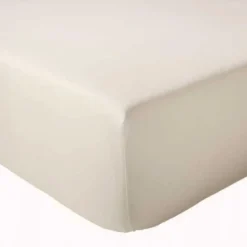 Drap Housse coton bonnet 23 cm fabriqué en France (160x190 cm - Ecru)