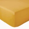 Drap Housse coton bonnet 23 cm fabriqué en France (180x190 cm - Jaune moutarde)