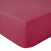 Drap Housse coton bonnet 23 cm fabriqué en France (140x190 cm - Rose foncé)