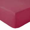 Drap Housse coton bonnet 23 cm fabriqué en France (180x190 cm - Rose foncé)