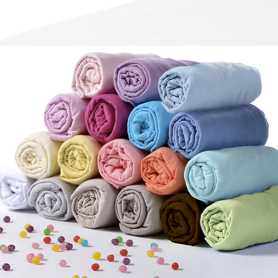 Drap housse coton certifié Oeko tex (70x140 cm - Bleu ciel)