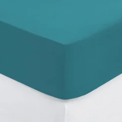 Drap housse coton uni 160 x 200 cm Couleur moderne canard