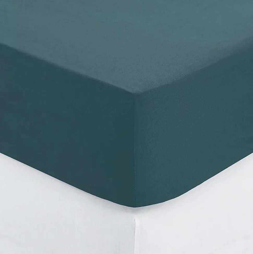 Drap housse coton uni 140 x 190 cm Couleur moderne orage