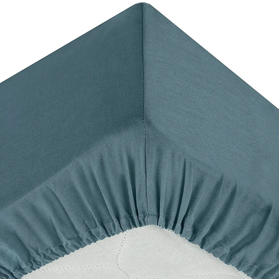 Drap housse coton uni 140 x 190 cm Couleur moderne orage