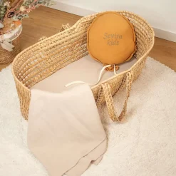 Drap housse couffin en double gaze à carreaux