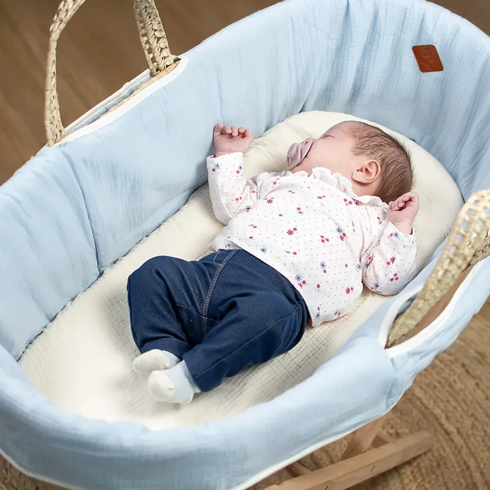 Drap housse couffin ovale en gaze de coton Jeanne