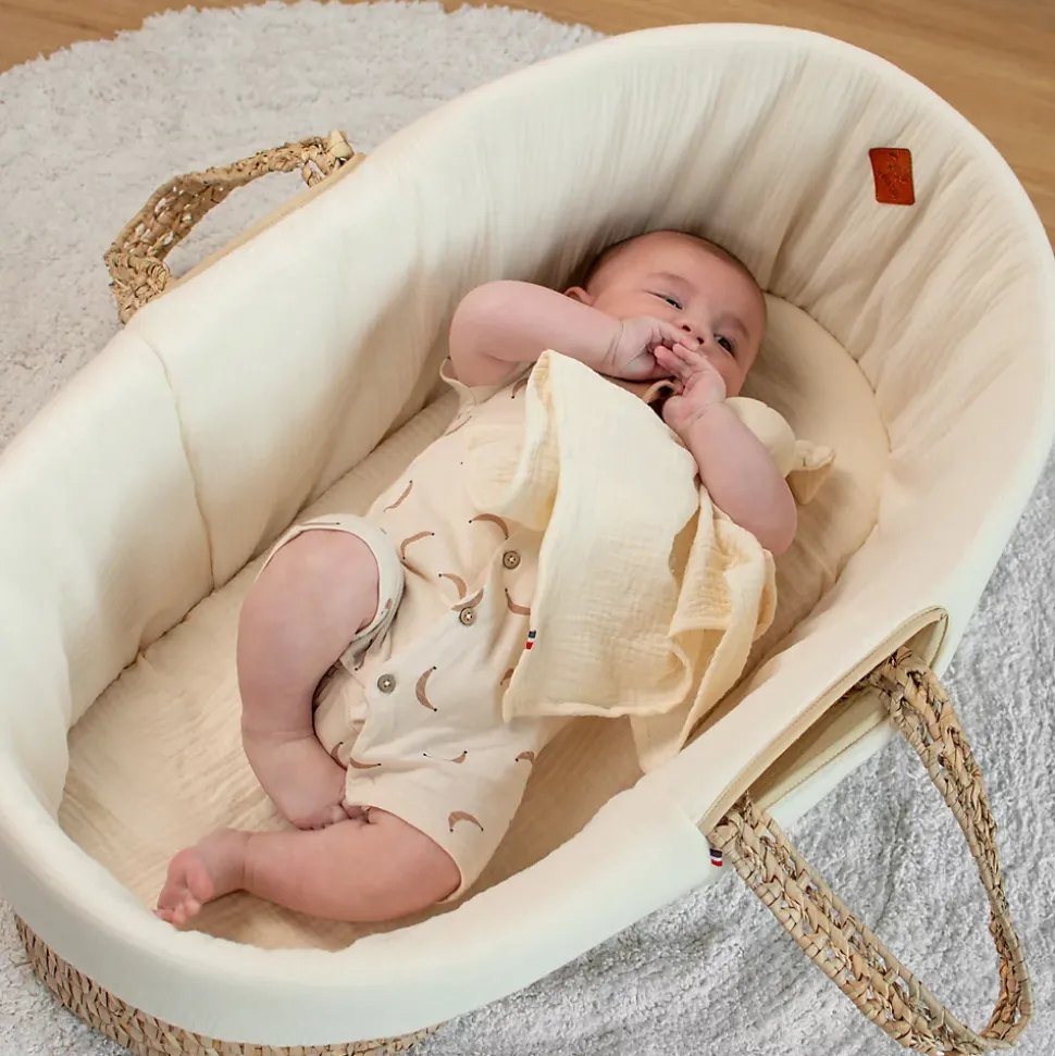 Drap housse couffin ovale en gaze de coton Jeanne