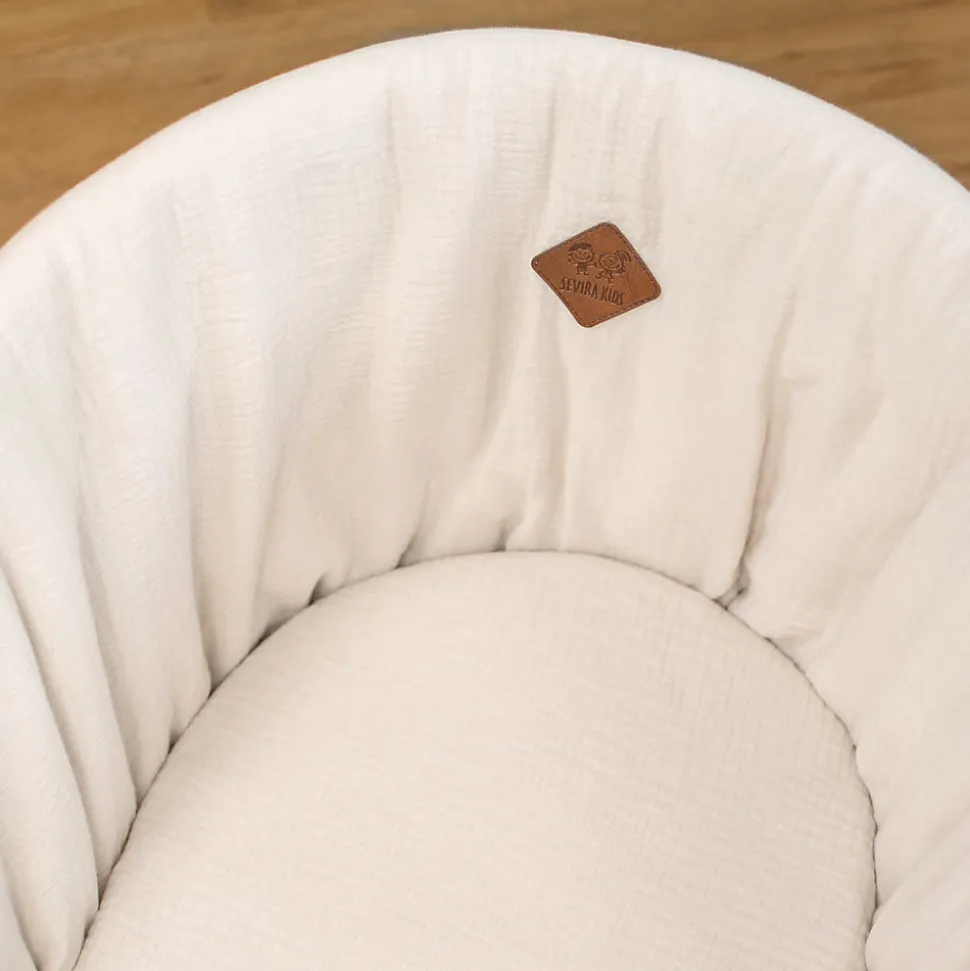 Drap housse couffin ovale en gaze de coton Jeanne