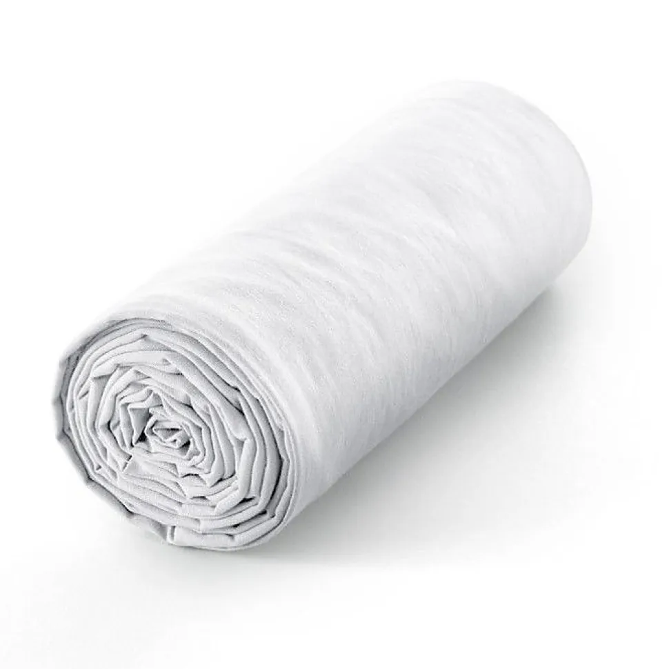 Drap housse "Drift" pur coton teint lavé 57 fils/cm² toutes dimensions - Blanc - 180 x 200 cm bonnet de 30 cm