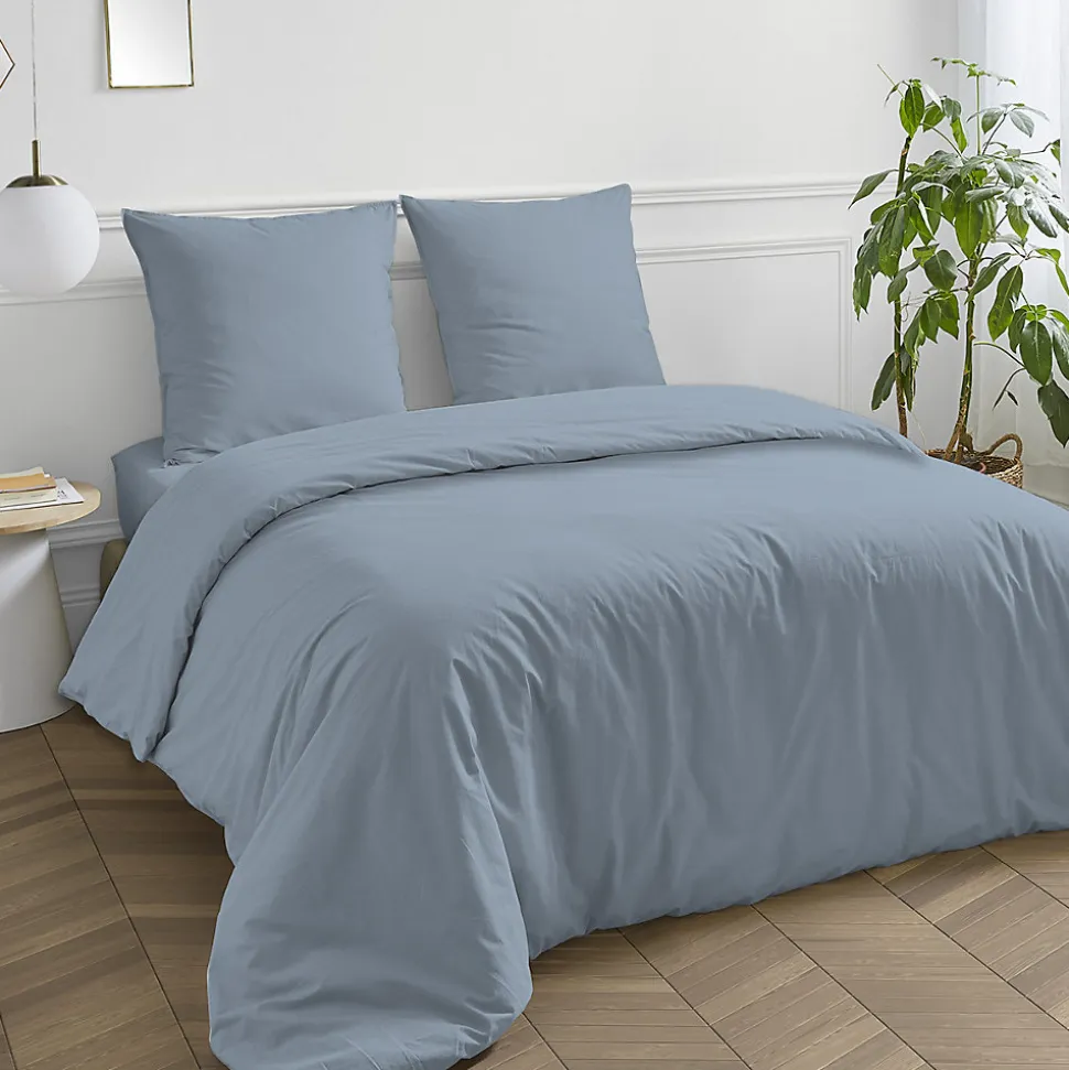 Drap housse en coton 57 fils uni bonnet 25cm 160x200cm