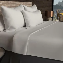 Drap housse en coton 57 fils 140x190 cm UNI lin, par Soleil d'ocre