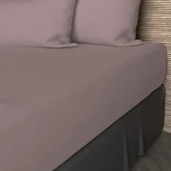 Drap housse en coton 57 fils 200x200 cm UNI vieux rose, par Soleil d'ocre