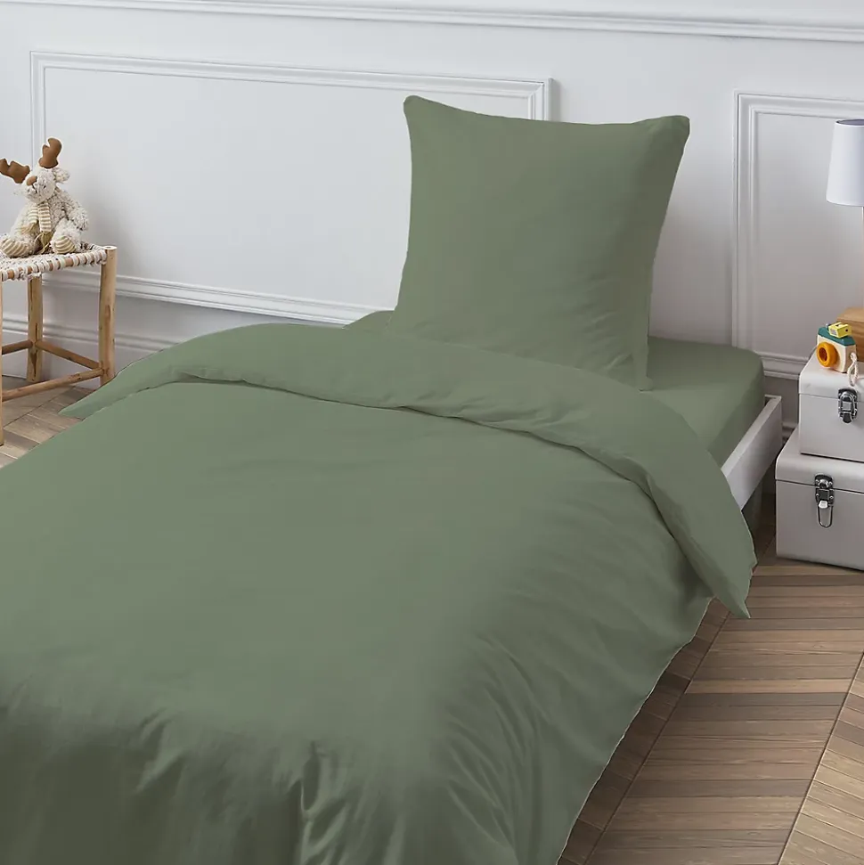 Drap housse en coton 57 fils uni bonnet 25cm 90x200cm