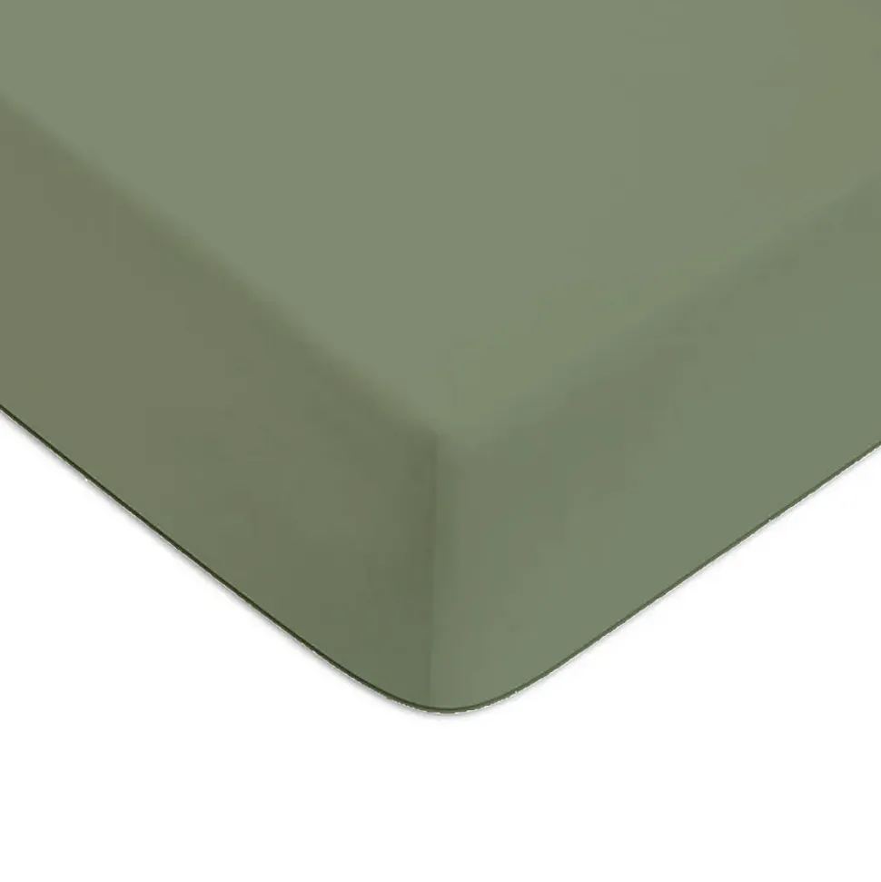 Drap housse en coton 57 fils uni bonnet 25cm 90x200cm