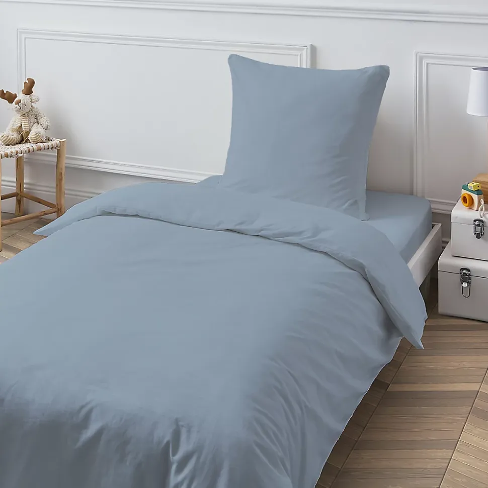 Drap housse en coton 57 fils uni bonnet 25cm 90x200cm