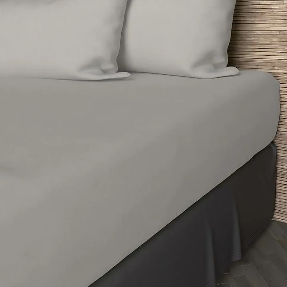 Drap housse en coton 57 fils 90x200 cm UNI lin, par Soleil d'ocre