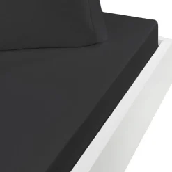 Drap housse en coton bonnet 30 cm Anthracite 200x200 cm STUDIO