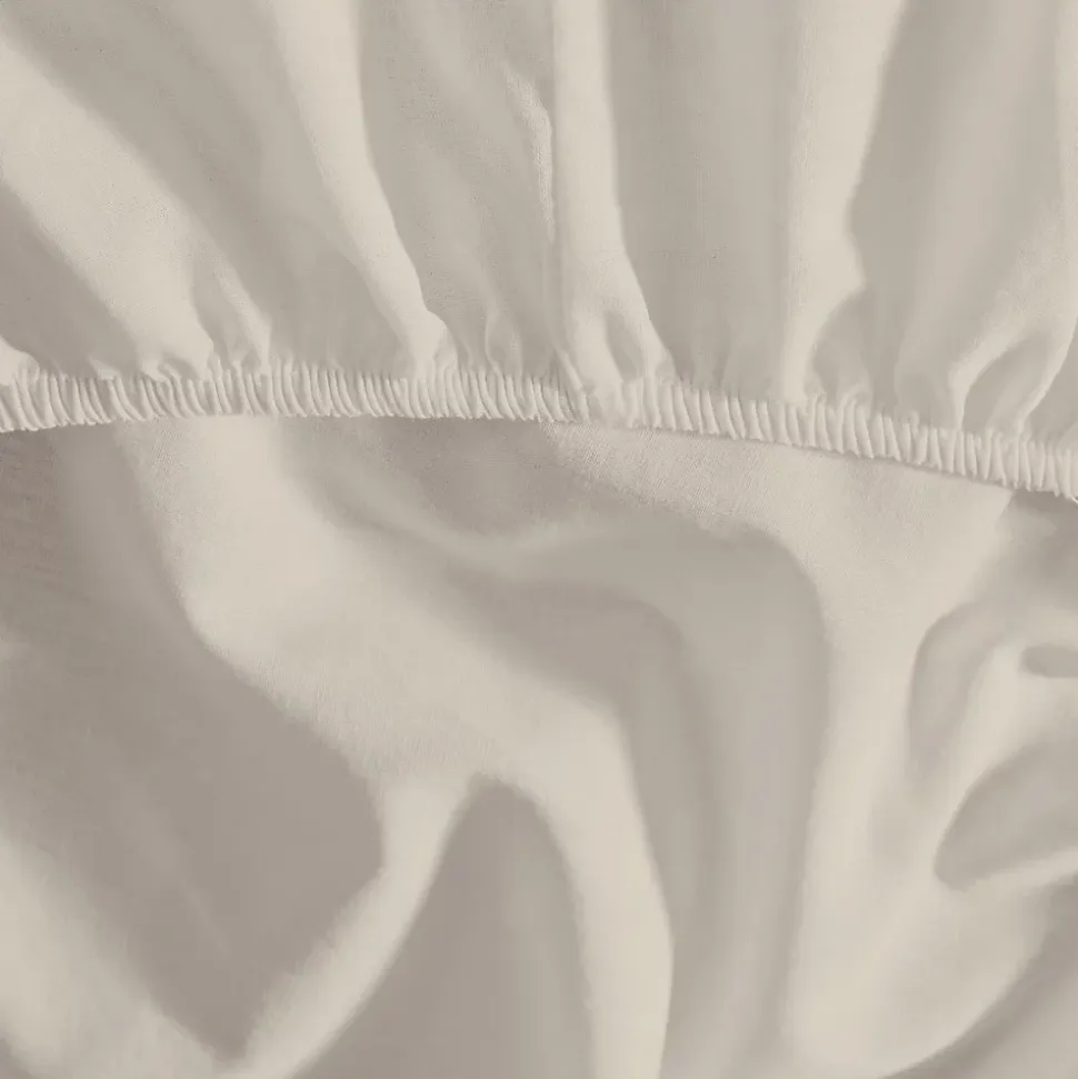 Drap housse en coton bonnet 30 cm Ecru 180x200 cm STUDIO