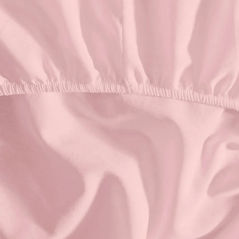 Drap housse en coton bonnet 30 cm Poudre 90x190 cm STUDIO