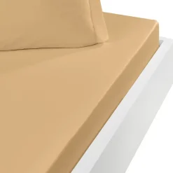 Drap housse en coton bonnet 30 cm Moka 90x190 cm STUDIO