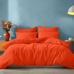 Drap housse en coton bonnet 30 cm Corail 200x200 cm STUDIO