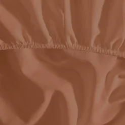 Drap housse en coton bonnet 30 cm Brique 90x190 cm STUDIO