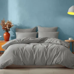 Drap housse en coton bonnet 30 cm Gris Perle 90x190 cm STUDIO