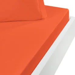 Drap housse en coton bonnet 30 cm Corail 160x200 cm STUDIO