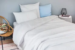 Drap housse en coton Lavé (160x200 cm - Gris Perle)