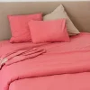 Drap housse en coton Lavé (160x200 cm - Rose)