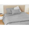 Drap housse en coton Lavé (140x190 cm - Gris)