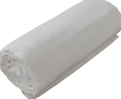 Drap housse en coton Lavé (80x200 cm - Blanc)