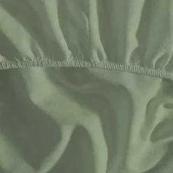 Drap housse en coton lavé biologique bonnet 30 cm Sauge 160x200 cm ORGANIKA