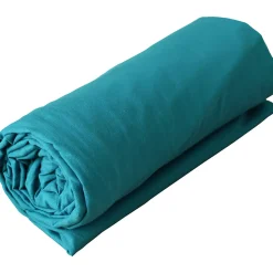 Drap housse en coton Lavé (180x200 cm - Bleu Paon)