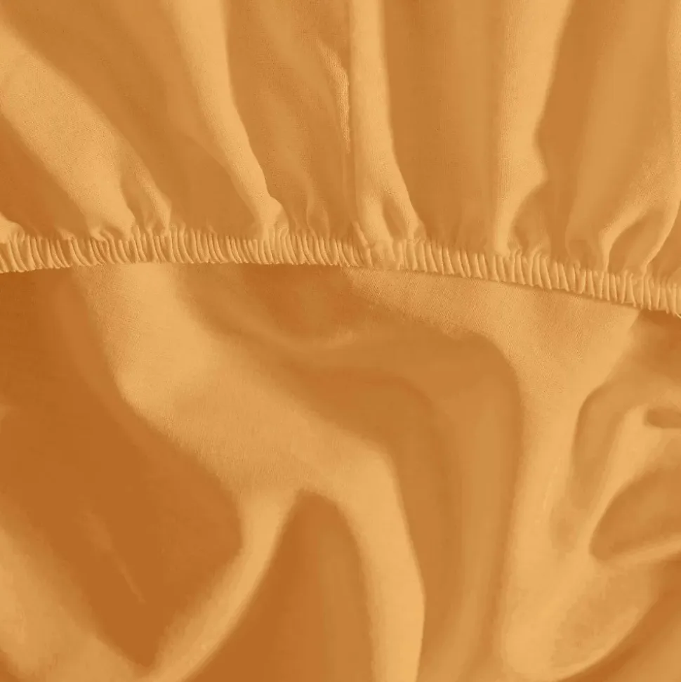 Drap housse en flanelle de coton bonnet 30 cm Caramel 90x190 cm KLAPPEN