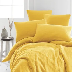 Drap housse en gaze de coton bonnet 30 cm Miel 80x200 cm LOFT