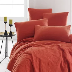 Drap housse en gaze de coton bonnet 30 cm Terracota 140x200 cm LOFT