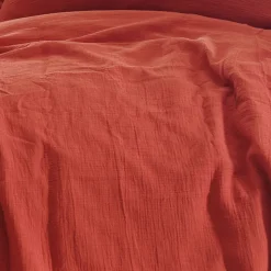 Drap housse en gaze de coton bonnet 30 cm Terracota 140x200 cm LOFT