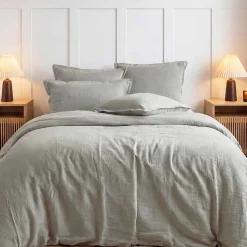 Drap housse en gaze de coton bonnet 30 cm Gris Perle 180x200 cm LOFT