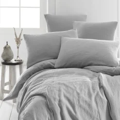 Drap housse en gaze de coton bonnet 30 cm Gris Perle 180x200 cm LOFT