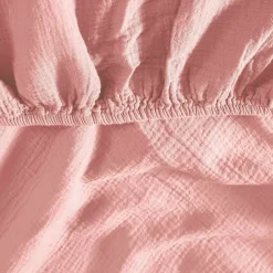 Drap housse en gaze de coton bonnet 30 cm Poudre 160x200 cm LOFT
