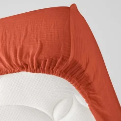 Drap housse en gaze de coton Tendance uni
