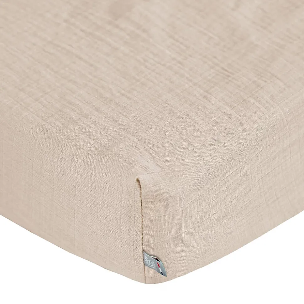 Drap housse en gaze de coton à carreaux