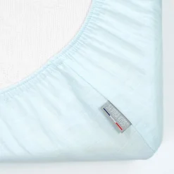 Drap housse en gaze de coton à carreaux