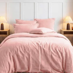 Drap housse en gaze de coton bonnet 30 cm Poudre 180x200 cm LOFT